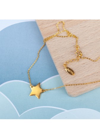 ZŁOTY NASZYJNIK Z GWIAZDĄ SREBRO 925 ZŁOTO 999