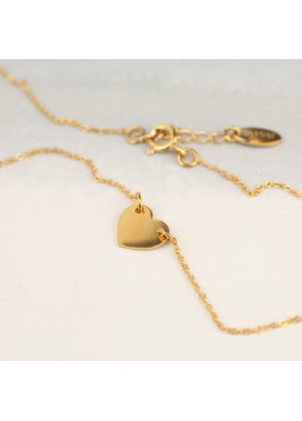 ZŁOTY NASZYJNIK Z SERDUSZKIEM SREBRO 925 ZŁOTO 999