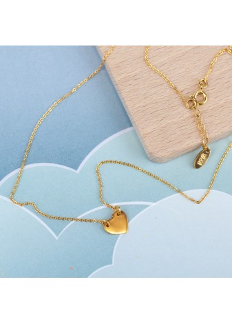 ZŁOTY NASZYJNIK Z SERDUSZKIEM SREBRO 925 ZŁOTO 999