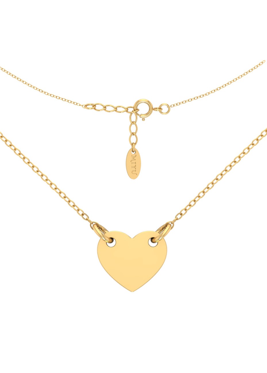 ZŁOTY NASZYJNIK Z SERDUSZKIEM SREBRO 925 ZŁOTO 999