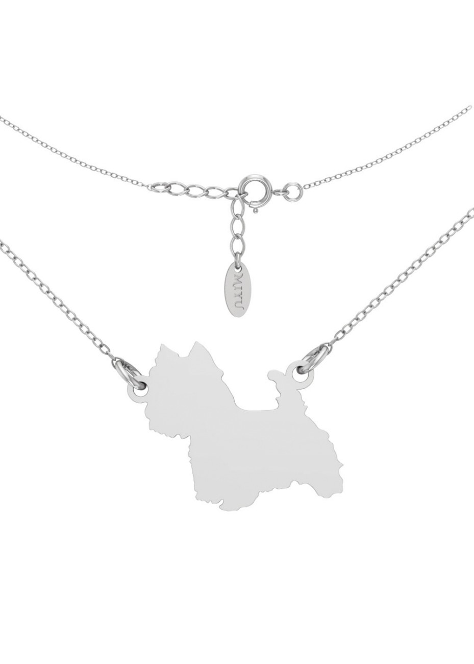 SREBRNY NASZYJNIK PIES YORK SREBRO 925 RODOWANY