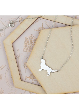 SREBRNY NASZYJNIK GOLDEN RETRIVER SREBRO 925 RODOWANY