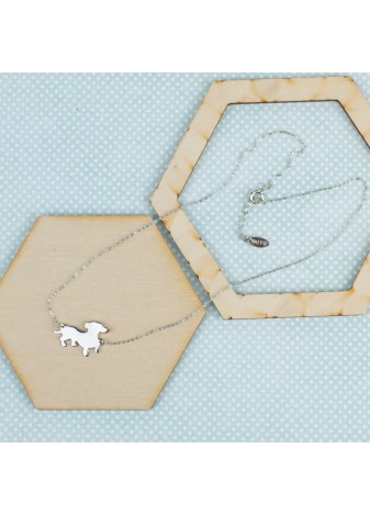 SREBRNY NASZYJNIK PIES JAMNIK SREBRO 925 RODOWANY