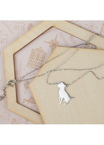 SREBRNY NASZYJNIK PIES BOKSER SREBRO 925 RODOWANY