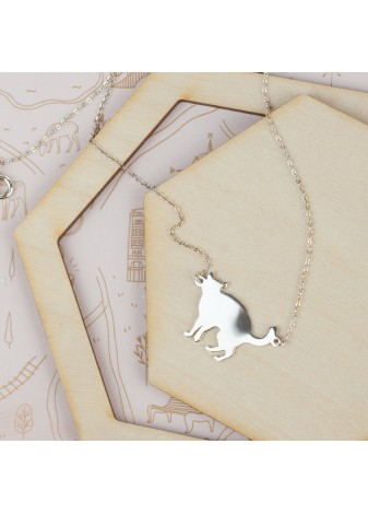 SREBRNY NASZYJNIK KOTEK SREBRO 925 RODOWANY