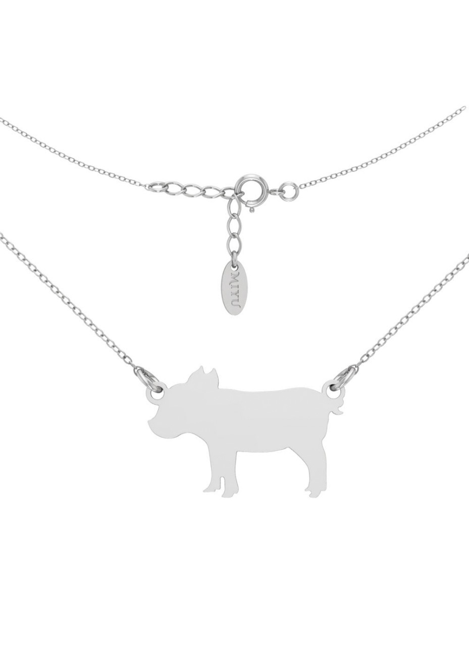 SREBRNY NASZYJNIK PIES CHIHUAHUA SREBRO 925 RODOWANY